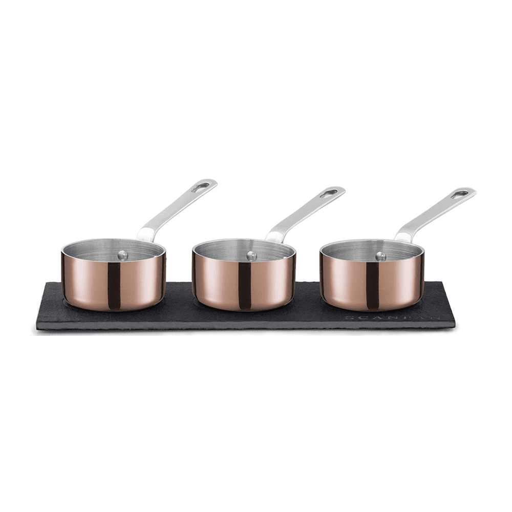 Maitre D' Mini Sauce Pot Set with Slateboard, 6cm, Copper