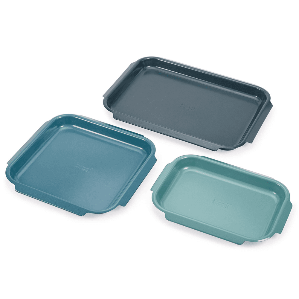 Nest Set of 3 Baking Trays, Blue