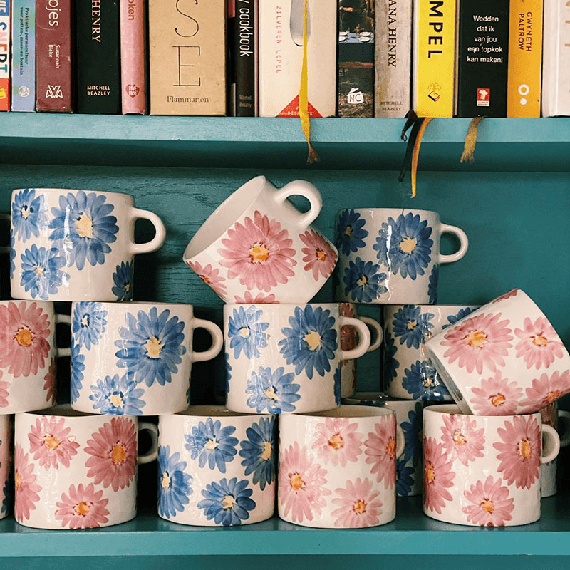 Cherished Moments Set of 2 Mugs, 500ml, Blue & Pink