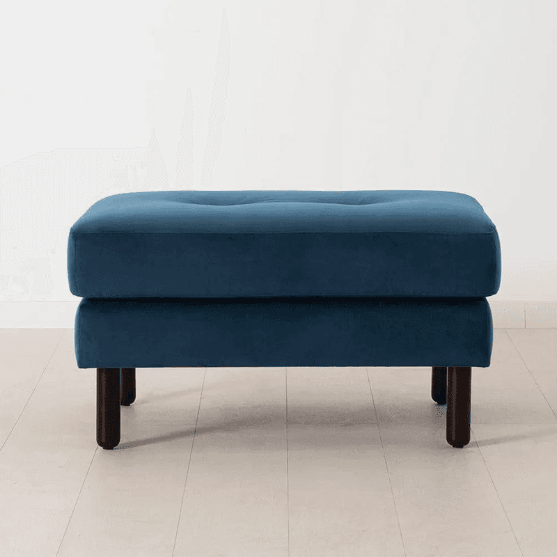 Model 04 Ottoman, Velvet Teal