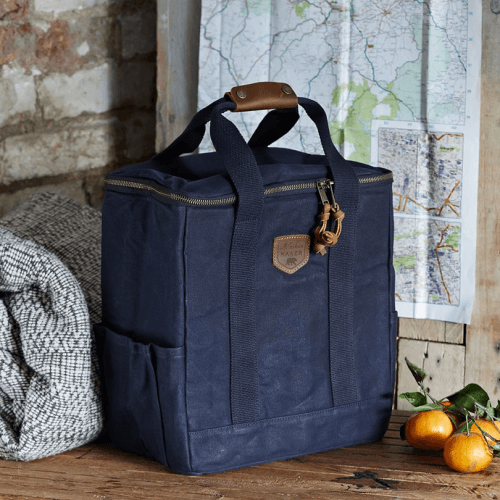 Image showing the Waxed Canvas Cool Bag, Navy product.