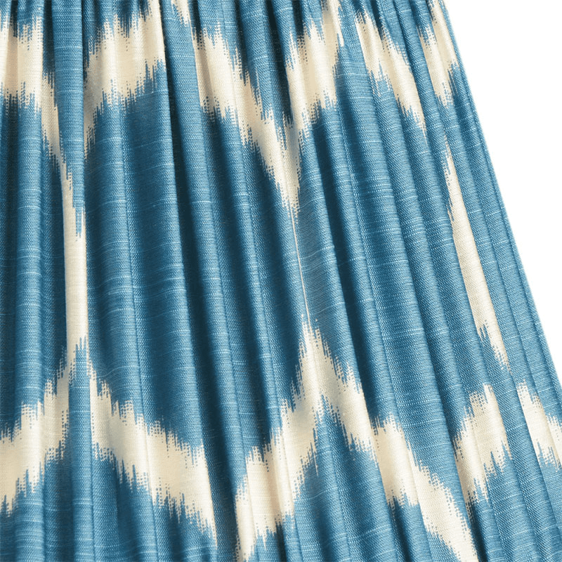 Striaght Empire Shade, 35cm, Turkish Blue Yoda Printed Silk Ikat