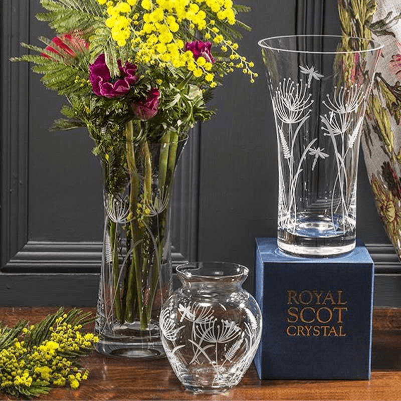 Dragonfly Large Posy Vase, H18cm, Clear