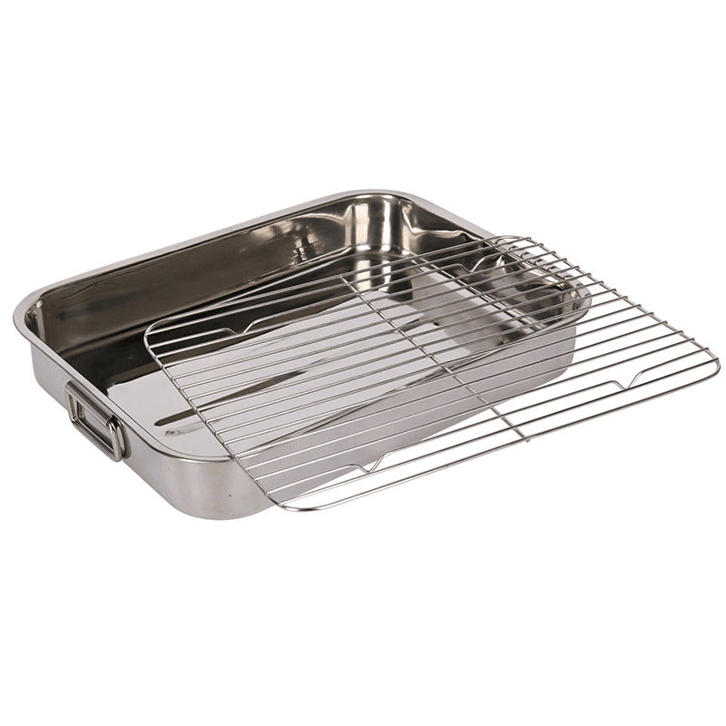 Large roaster and rack, 42 x 32cm, Stainless Steel