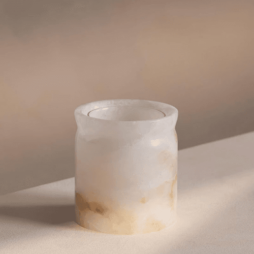 Image showing the Bergamot & Mandarin Zest Marble Candle, 250g, Alabaster product.