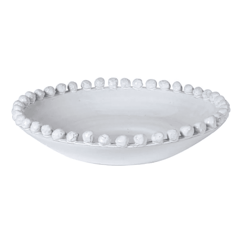 Bobble Edge Ceramic Bowl, D40cm, White