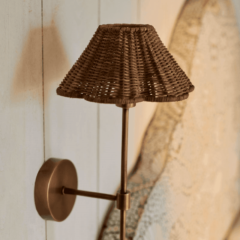 Athena Wall Light, Rattan