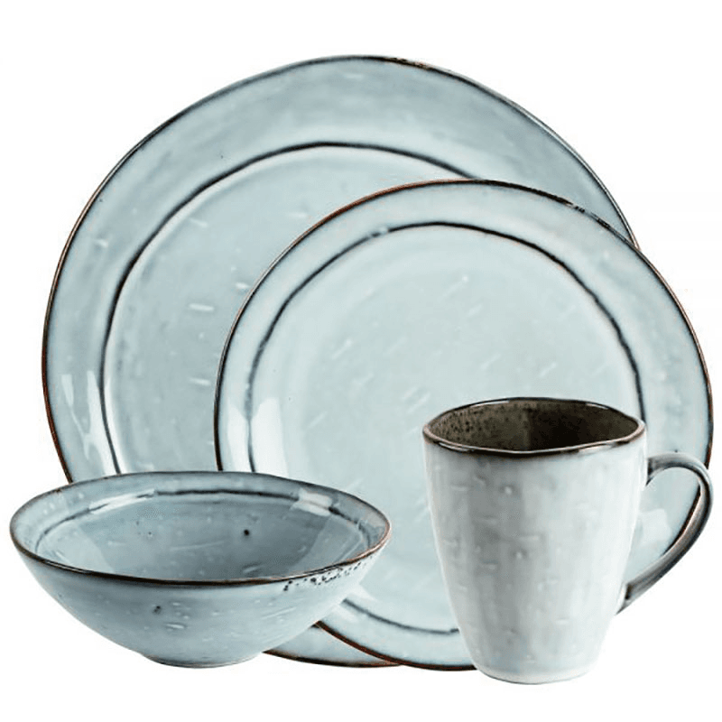 Misty 16 Piece Dinner Set, Dusty Blue