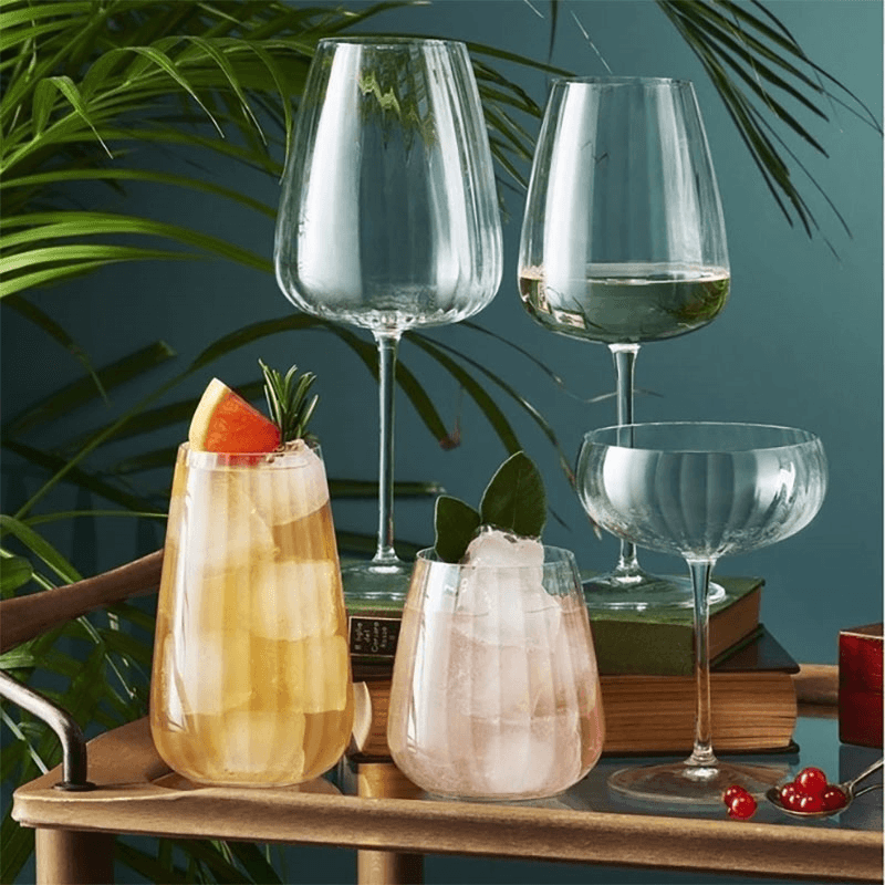 Optica Set of 4 Bordeaux Red Wine Glasses, 700ml, Clear