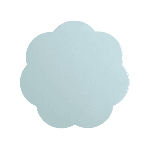 Image showing the Lacquered Scallop Set of 4 Placemats, D33cm, Blue product.