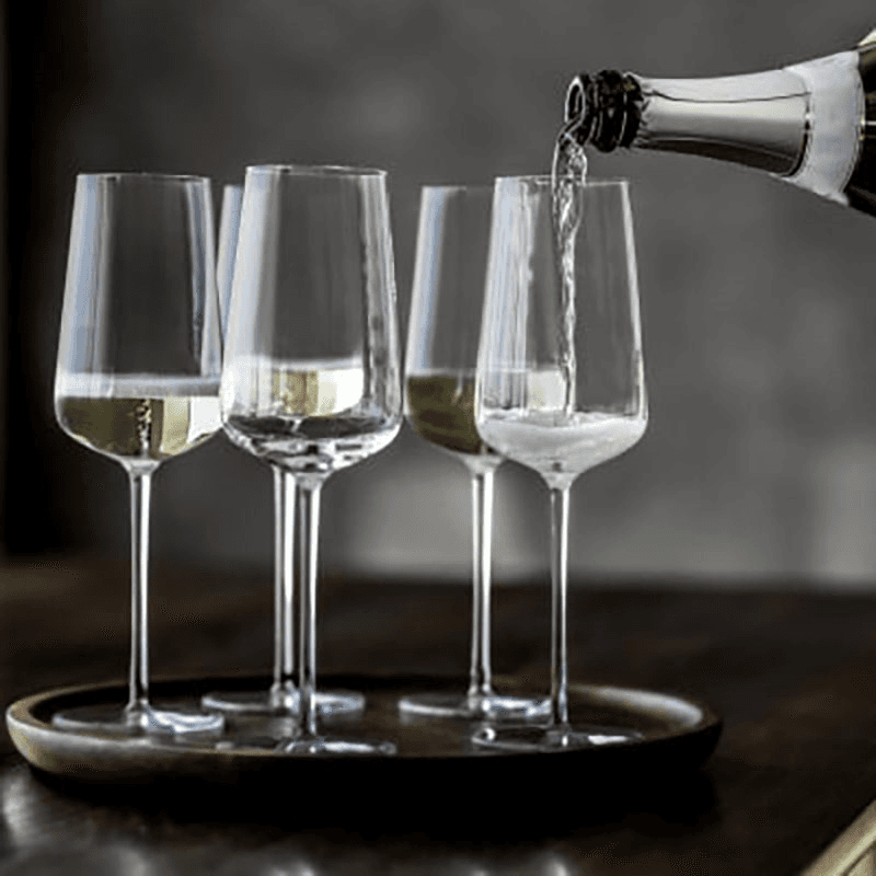 Vervino Set of 2 Crystal Champagne Glasses, 348ml, Clear