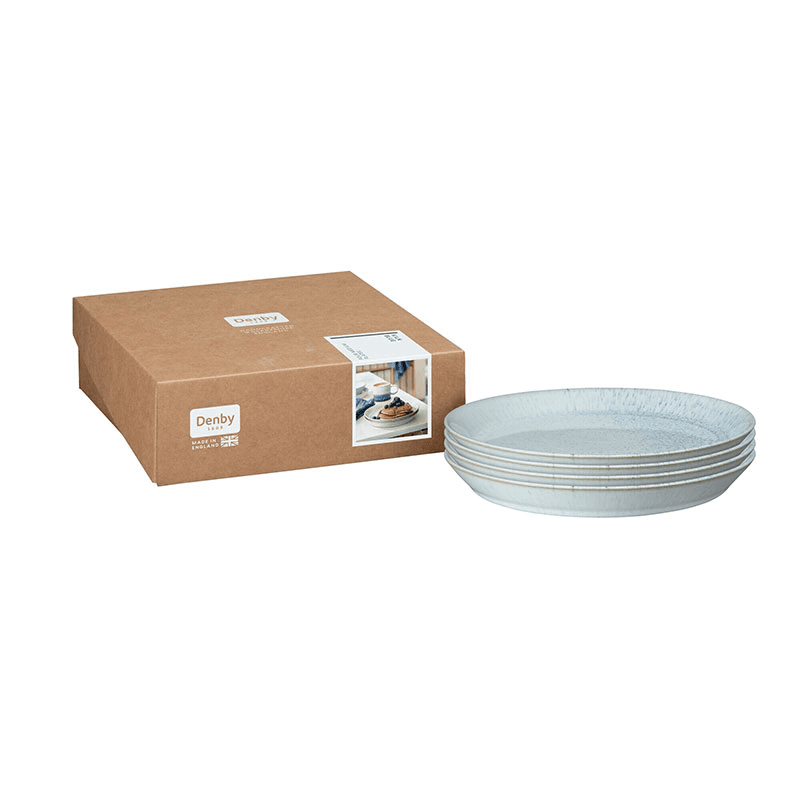 Kiln Blue Set of 4 Medium Plates, D21.5cm