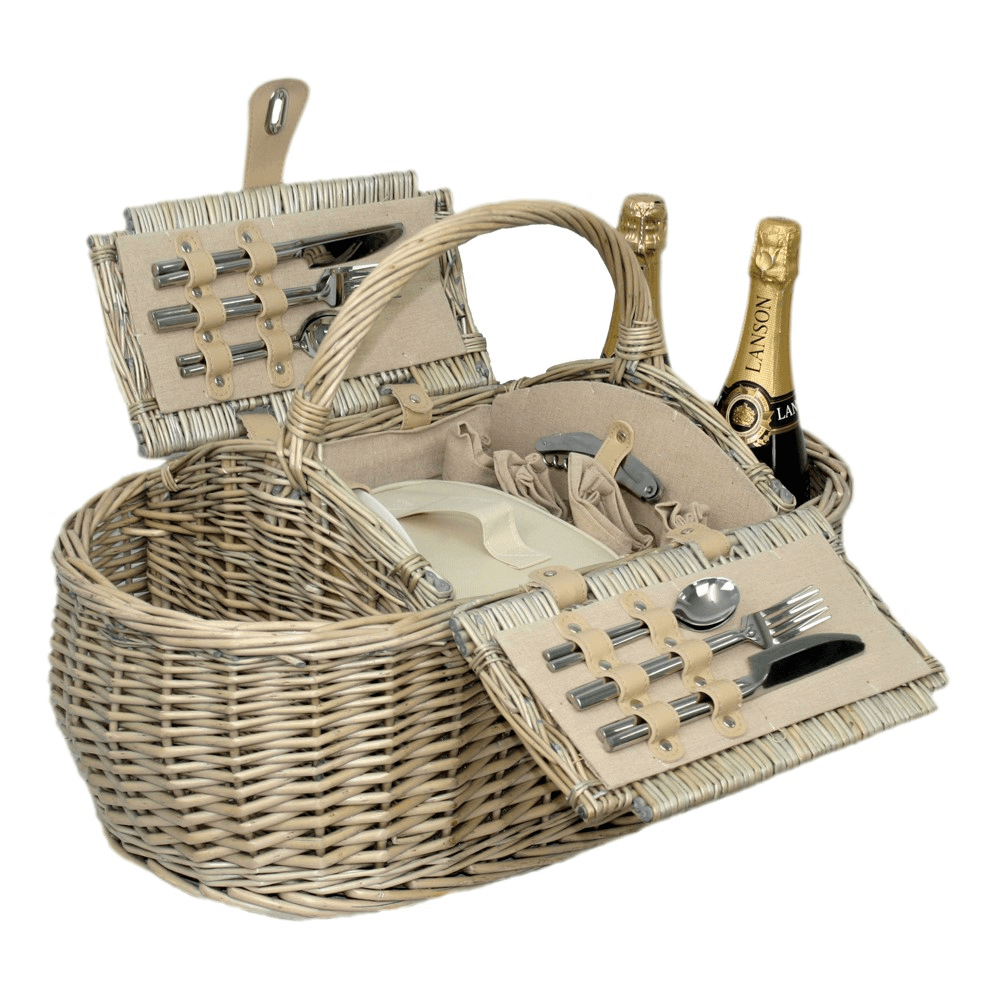 Boat Picnic hamper, H27 x W29 x L59cm, Cream/Beige