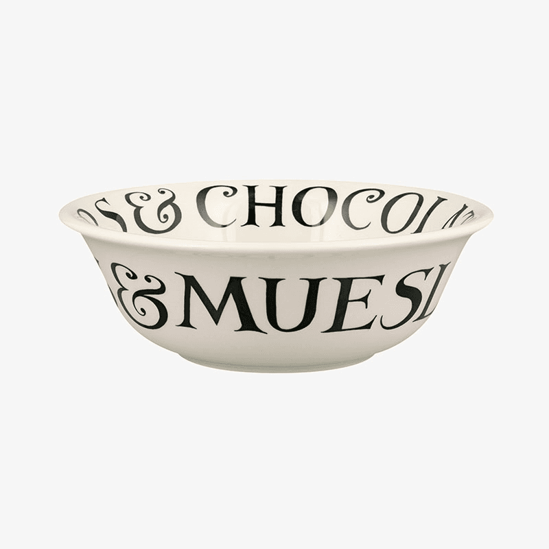 Black Toast Cereal Bowl, D16.5cm, Cream