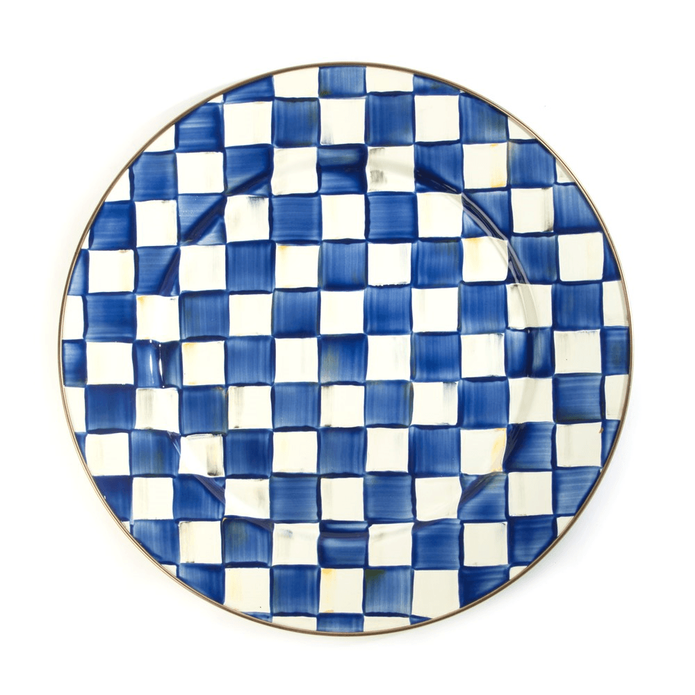 Royal Check Serving platter, 41cm, blue & white