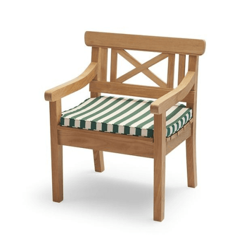 Image showing the Drachmann Chair Cushion, L65 x W51cm, Light Apricot/Dark Green product.