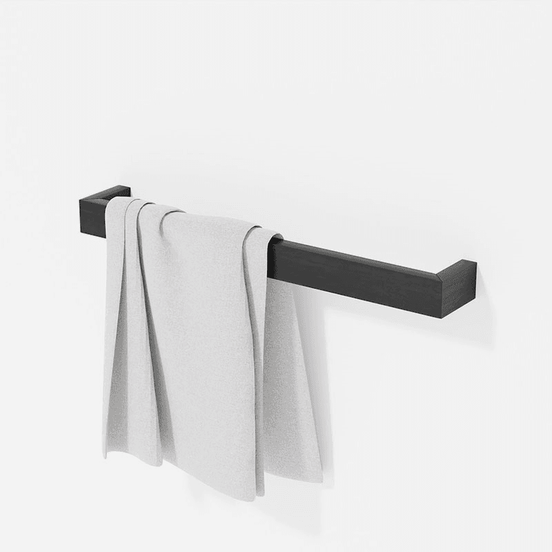 Slimline Sinlge Towel Rail, L60cm, Dark Oak