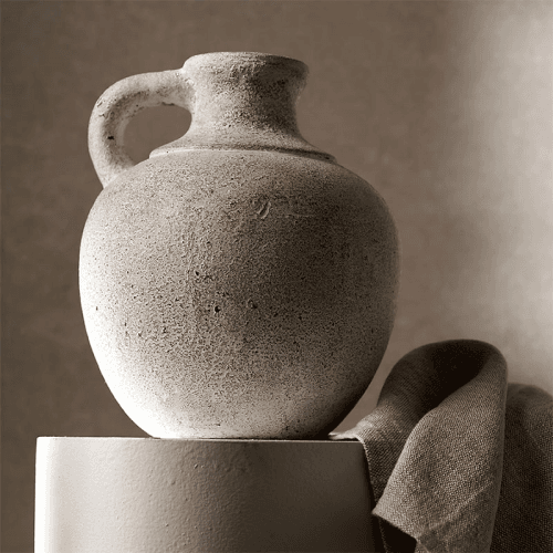 Image showing the Arley Terracotta Jug, H25cm, White product.