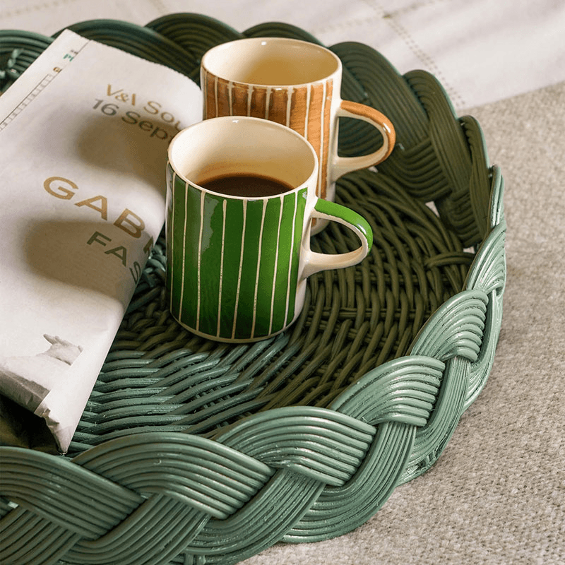 Plaited Tray, 41cm, Green