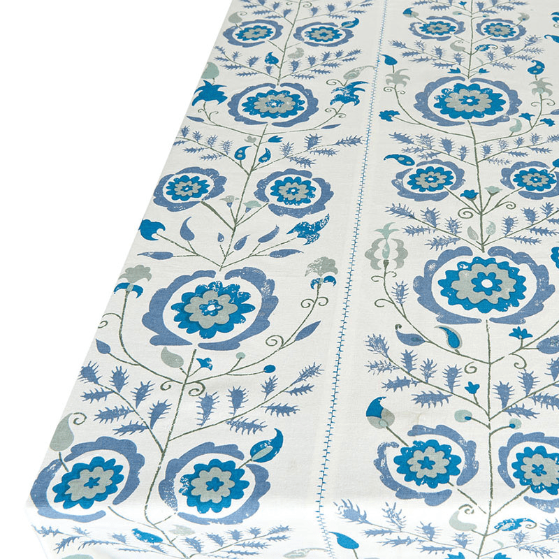 Simla Tablecloth, 170 x 250cm, Blue and Green