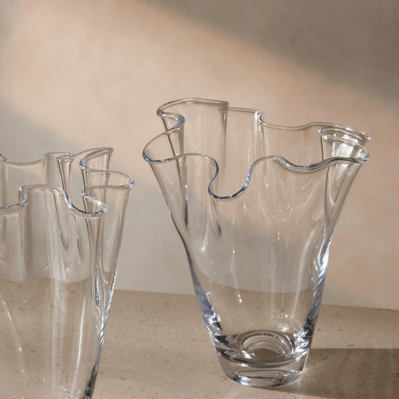 Witcombe Frill Vase, H28cm, Clear