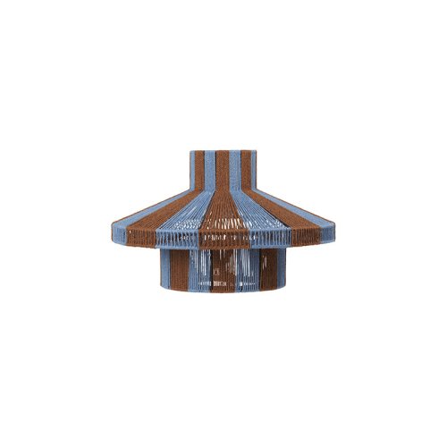 Image showing the Diana Lampshade, D45 x H28cm, Caramel Brown & Serenity Light Blue product.
