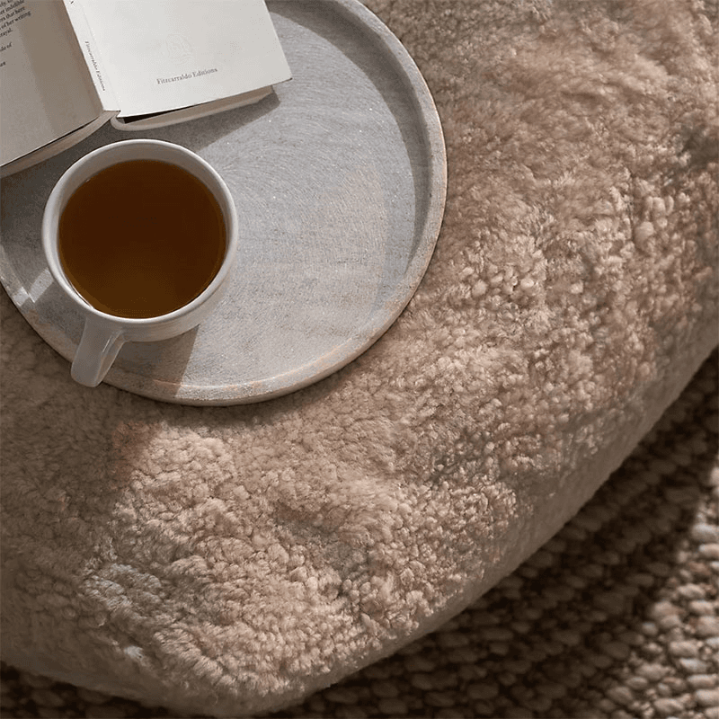 Sheepskin Sheepskin Oblong Pouffe, Pearl