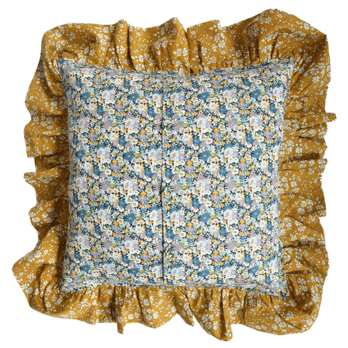 Image showing the Libby/Capel Ruffle Cushion, 40cm, Yellow product.