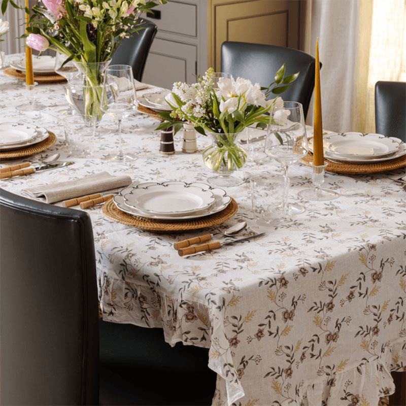 Hellebore Ruffle Tablecloth, 300 x 170cm, Multi