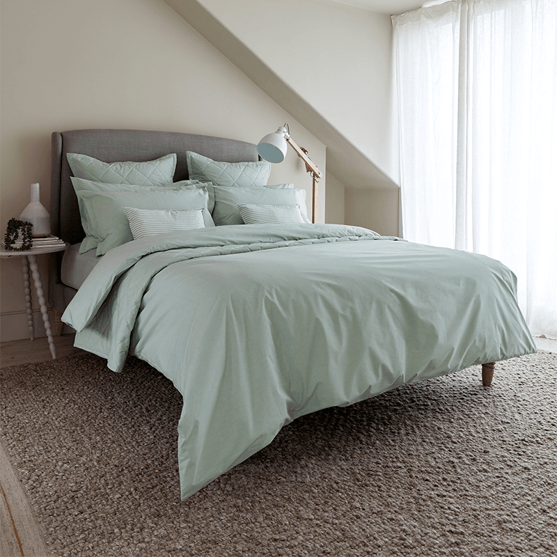 Stornoway Chambray Duvet Set, Super King, Green
