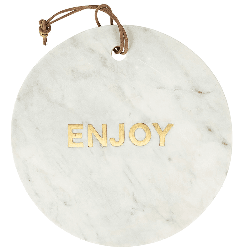 Round marble cheese board, D26 x H2cm, White