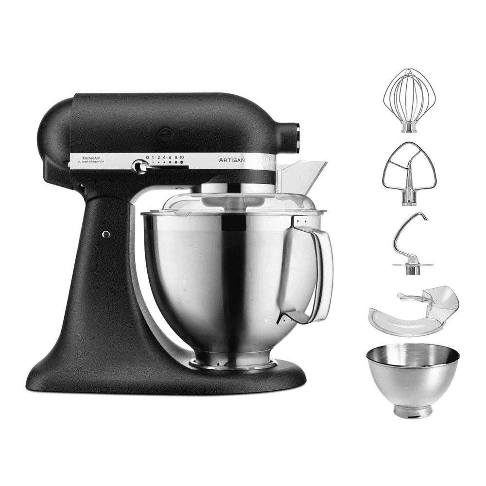 Artisan Tilt Head Stand mixer, 4.8 litre, Cast Iron Black