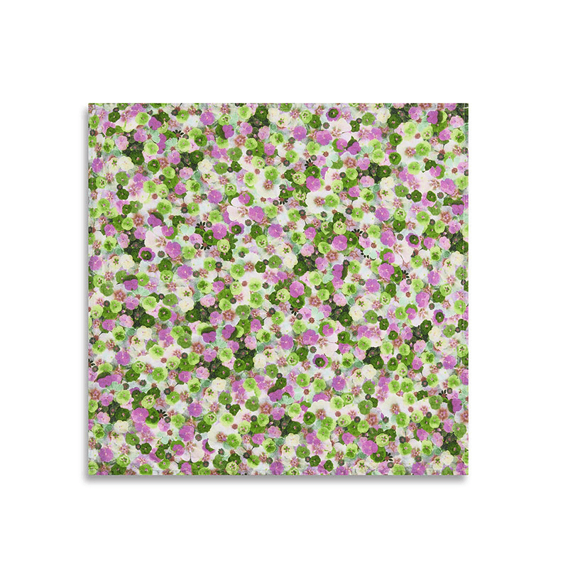 Le Marché aux Fleurs Linen Napkin, 50cm x 50cm, Purple/Pink/Green