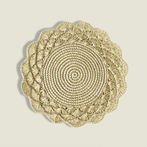 Image showing the Clara Set of 2 Woven Placemats, D39cm, Natural product.