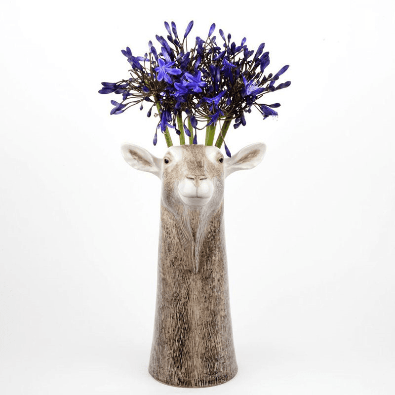 Goat Large Flower Vase, H26cm, Brown