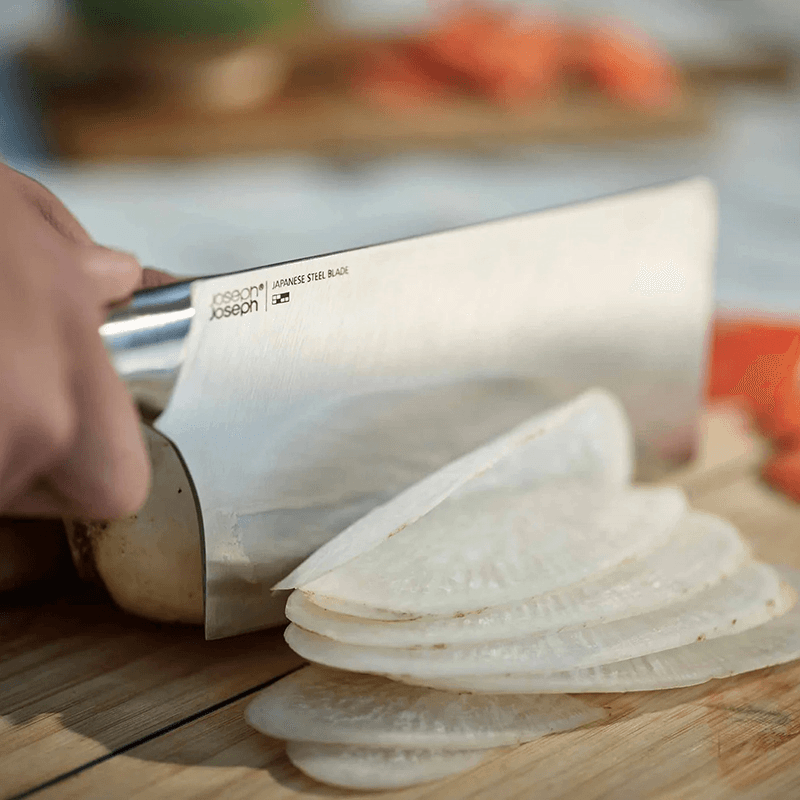 Elevate Fusion 5 Piece Knife and Scissor Block, Beechwood