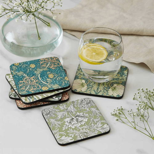 Image showing the Morris & Co Set of 6 Coasters, D10.5cm, Multi product.