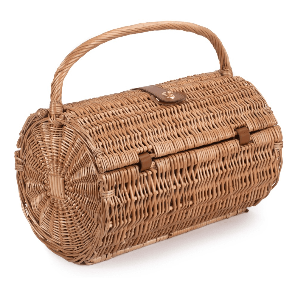 Green Tweed Picnic hamper 2 person, H42 xW30 x L46cm, Green/Brown