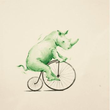 Image showing the Penny Rhino Mounted Print product.