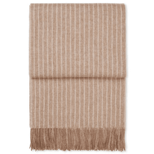 Image showing the Stripes Throw, H130 x W200cm, Camel product.