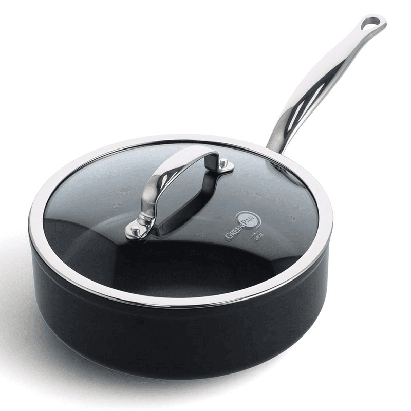 Barcelona Pro Non-Stick Skillet with Lid, 24, Black