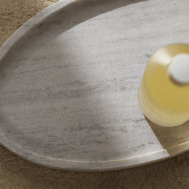 Marble Oval Board, 20 x 34cm, Grey / Stone