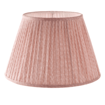 Image showing the Lampshade, Bedwyn, Gathered Linen, Pink, 8" product.