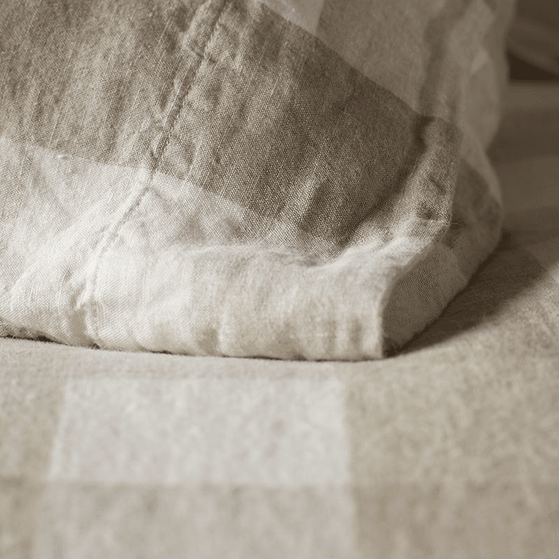 Gracie Gingham Duvet Cover, Double, Natural