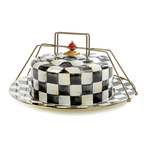 Image showing the Courtly Check Cake carrier, 41 x 18cm, Enamel product.
