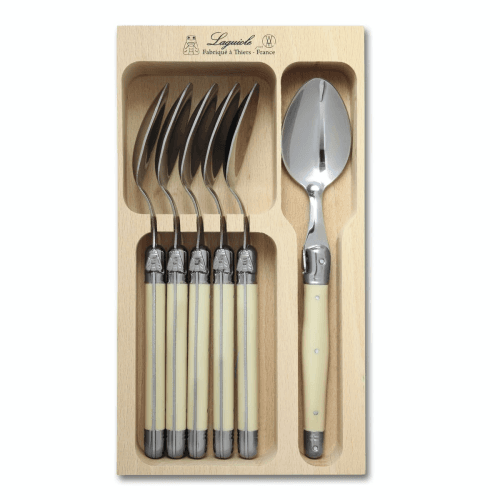Image showing the Dessert Spoon Set, Ivory Handle, Set of 6 product.