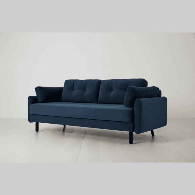 Model 04 3 Seater Velvet Sofa Bed, Teal