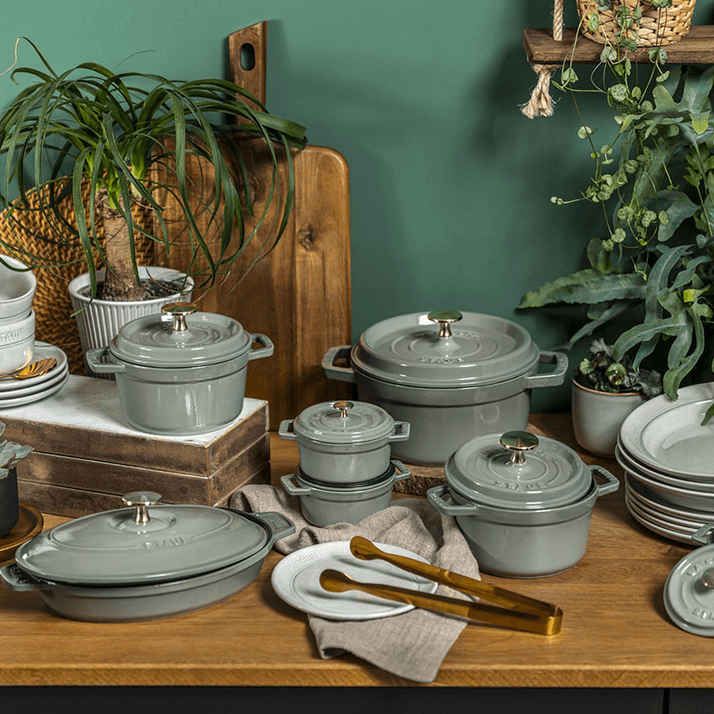 Cast Iron Cocotte, 28cm, Eucalyptus