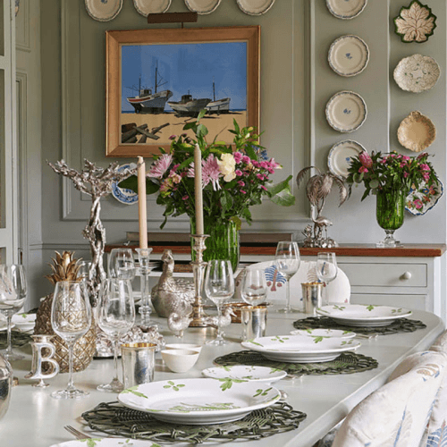 Image showing the Summer Flower Large Plate, Green product.