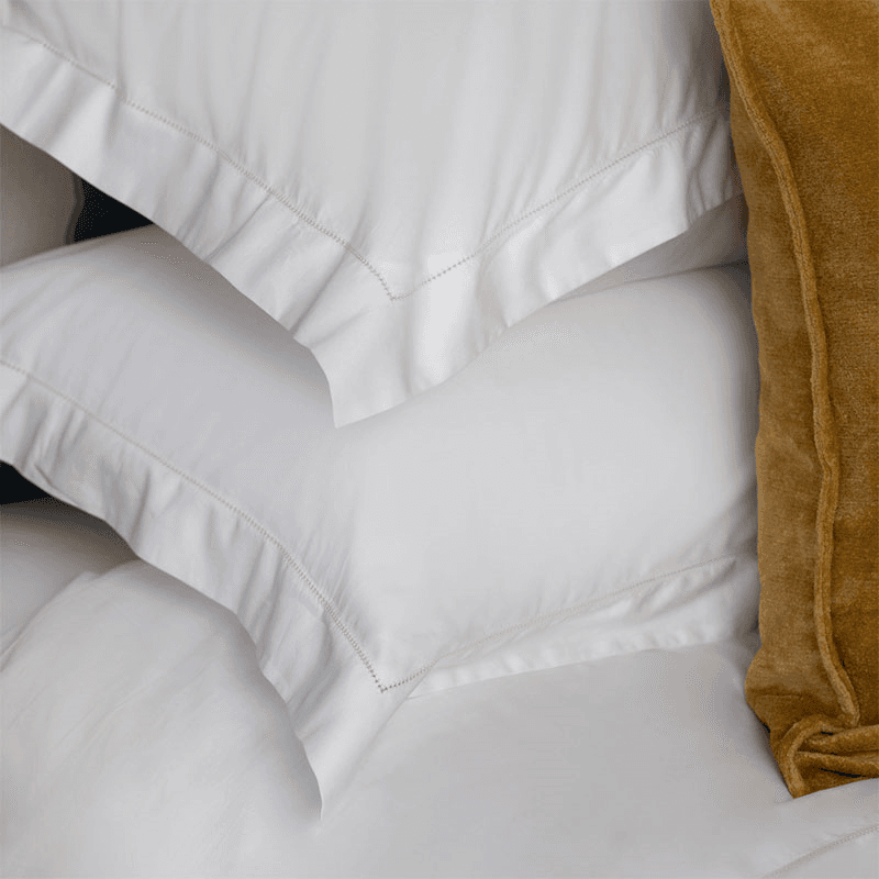Porto Hemstitch Pair of Oxford Pillowcases, Standard, Straw
